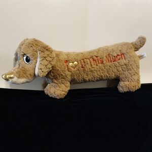 Dan Dee Stuffed Dachshund Brown Dog Valentines Day I Love You This Much Plush